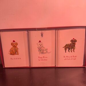 Punch Studio Holiday Dog Cards - Red and White